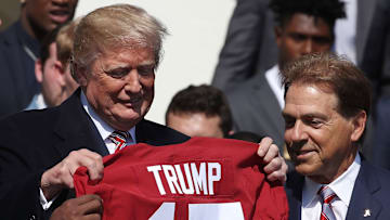President Trump Hosts College Football Champions The Alabama Crimson Tide At The White House