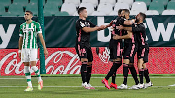 Real Madrid celebrate a narrow win over Real Betis