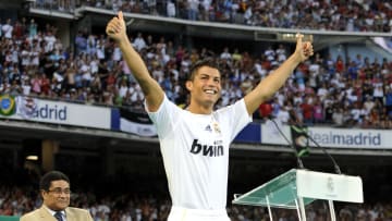 Cristiano Ronaldo en su presentación con el Real Madrid