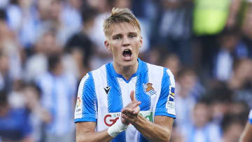 Martin Ödegaard con la camiseta de la Real Sociedad