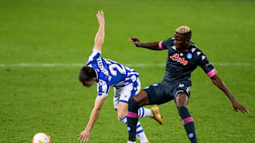 Osimhen contro la Real Sociedad Osimhen contro la Real Sociedad