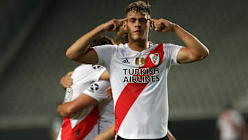 Federico Girotti en su doblete contra Atlético Tucumán