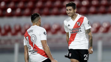 Montiel festeja su gol