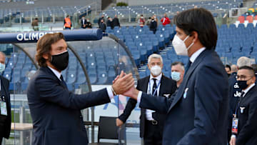Andrea Pirlo e Simone Inzaghi, prima della sfida di campionato tra Lazio e Juve di qualche mese fa