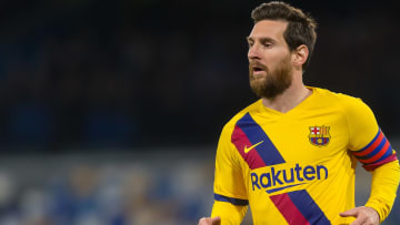 Lionel Messi face à Naples lors du match aller