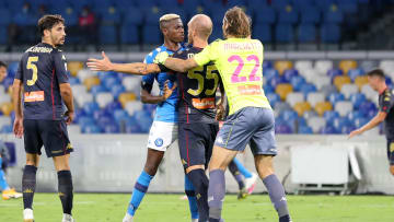 Lo scontro tra Osimhen e Masiello