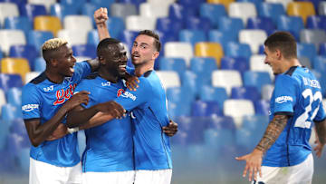 L'esultanza del Napoli