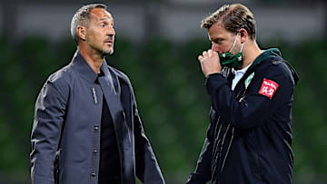 Adi Hütter und Florian Kohfeldt hatten nach dem Spiel noch einiges zu klären