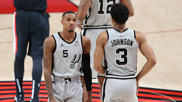 San Antonio Spurs Dejounte Murray, Keldon Johnson