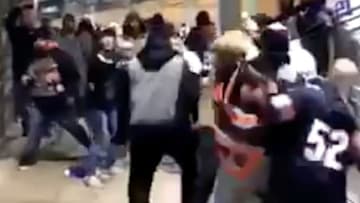 Cowboys and Bears fans brawling after Thursday Night Football.