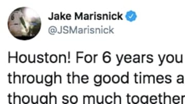 Jake Marisnick made it clear he loved his time in Houston. 