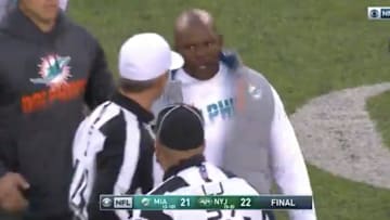 Brian Flores was furious after a late pass interference call