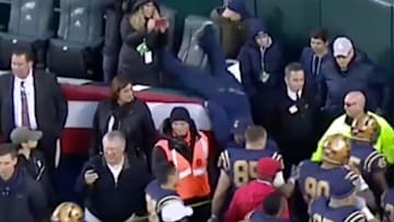 This fan totally ate it at the Army-Navy Game at Lincoln Financial Field in Philadelphia.
