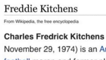 Freddie Kitchens' Wikipedia page was sabotaged after the Browns' loss to the Cardinals on Sunday.