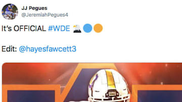 Auburn's JJ Pegues announced his commitment to the school today on Twitter