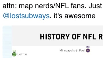 NFL Franchise relocation map by @lostsubways