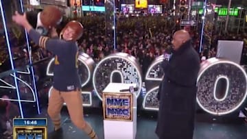 Rob Gronkowski and Steve Harvey on New Year's Eve Show