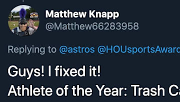 The Astros were ripped on Twitter after the franchise was awarded at the Houston Sports Awards