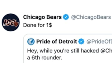 The official Chicago Bears Twitter account was hacked Sunday morning. Hilarity ensued.