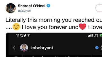 Shaquille O'Neal's son, Shareef, reveals Kobe Bryant reached out to him on Sunday morning.