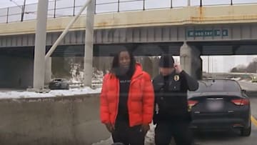 Cleveland Browns running back Kareem Hunt in police dash cam footage last week in Ohio