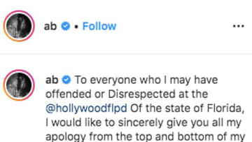 Antonio Brown offered up an apology to the Hollywood, Florida police department.