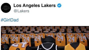 The Los Angeles Lakers are honoring Kobe and Gianna Bryant with courtside jerseys and flowers.