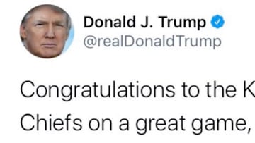 President Trump congratulates the state of Kansas for the Chiefs victory