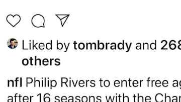 Tom Brady likes instagram post about Chargers moving on from Philip Rivers