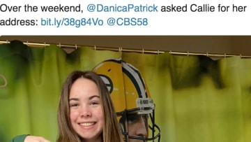 Danica Patrick showed her love for Packers quarterback Aaron Rodger's biggest fan with a gift.