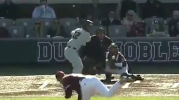 Mississippi State's Landon Sims feels the umpire's wrath