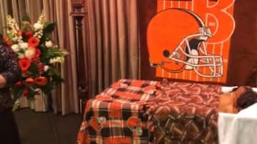 Cleveland Browns team mascot dog Swagger's funeral service