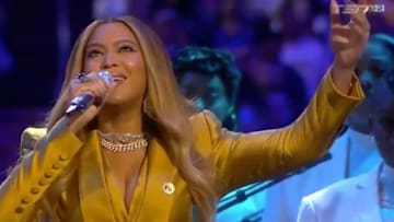 Beyonce performs at Kobe Bryant's memorial service at the Staples Center on Monday