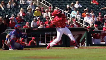 Phillip Ervin of the Reds hits first grand slam of spring training on Monday.