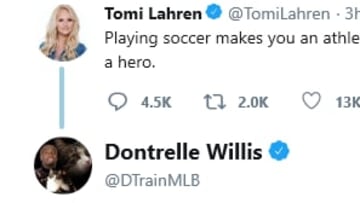 Former MLB pitcher Dontrelle Willis clapped back at Tomi Lahren over USWNT take.