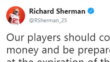 Richard Sherman urges NFL players to save their money once current CBA expires.