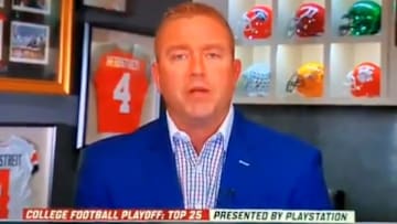 Kirk Herbstreit mispronounces Arkansas during CFP reveal show on Tuesday.