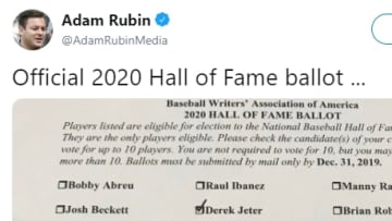 Adam Rubin revealed he voted for Barry Bonds, Roger Clemens, and Curt Schilling to Hall of Fame.