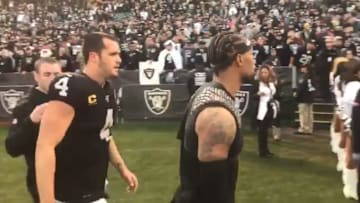 Derek Carr booed off the field by Raiders fans after the team blows fourth quarter lead on Sunday.