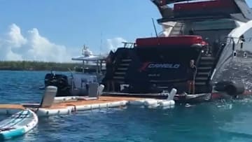 El yate del campeón mundial de boxeo Saúl" Canelo" Álvarez en las aguas de Bahamas