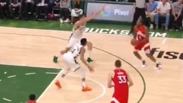 Kawhi Leonard gives the Raptors the late Game 5 leave with a nasty step-back three.