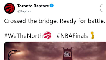 The Toronto Raptors used the wrong bridge to announce their arrival in Oakland for the NBA Finals.