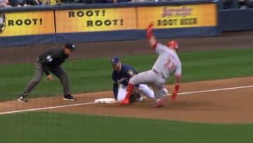 Jesse Winkler used moves straight out of 'The Matrix' to avoid tag at third base.