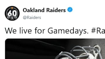 Raiders sent out a pregame tweet of a helmet in the wake of the Antonio Brown controversy.
