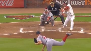 Stephen Strasburg drops Josh Donaldson to his knees with nasty curveball on Thursday.