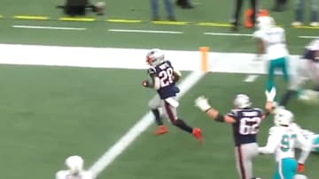 James White finnaly put the New England Patriots in the lead with an eight-yard touchdown run.