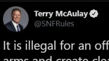 McAulay believes that Kyle Rudolph committed offensive pass interference on his touchdown catch.