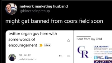 One fan absolutely owned Rockies owner Dick Monfort.