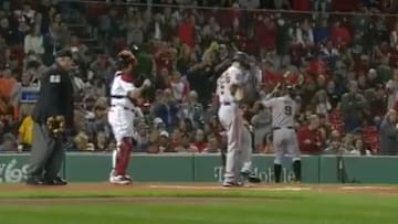 Carl Yastrzemski's grandson receives strong ovation at Fenway Park.