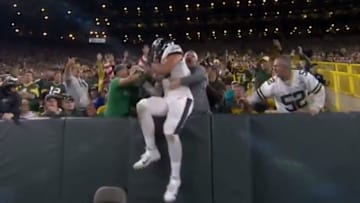 Dallas Goedert scores touchdown and does Lambeu Leap on Thursday.